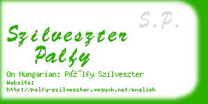 szilveszter palfy business card